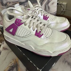 Jordan White and Purple Kids Sneakers